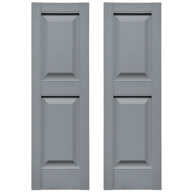 Builders Edge, deux panneaux égaux standards, volet à panneau surélevé simple, 14 ¾ po, 71 po, Platine