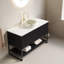 Ensemble de meuble-lavabo et de meuble-lavabo en pierre frittée blanche 48 po Carrara