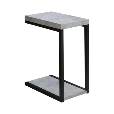 Industrial Snack Table With Cement Surface And Black Metal Legs, For Living Room Texture Frame,