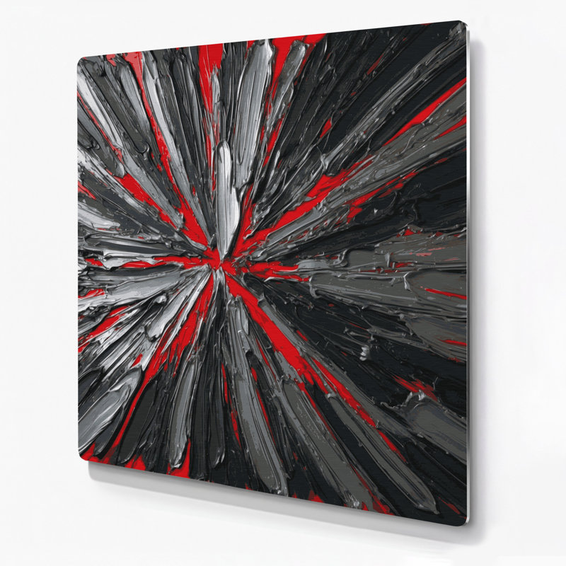 «Neo Expressionism 70», art mural en métal noir, H 144 po x l 144 po x P 0,05 po