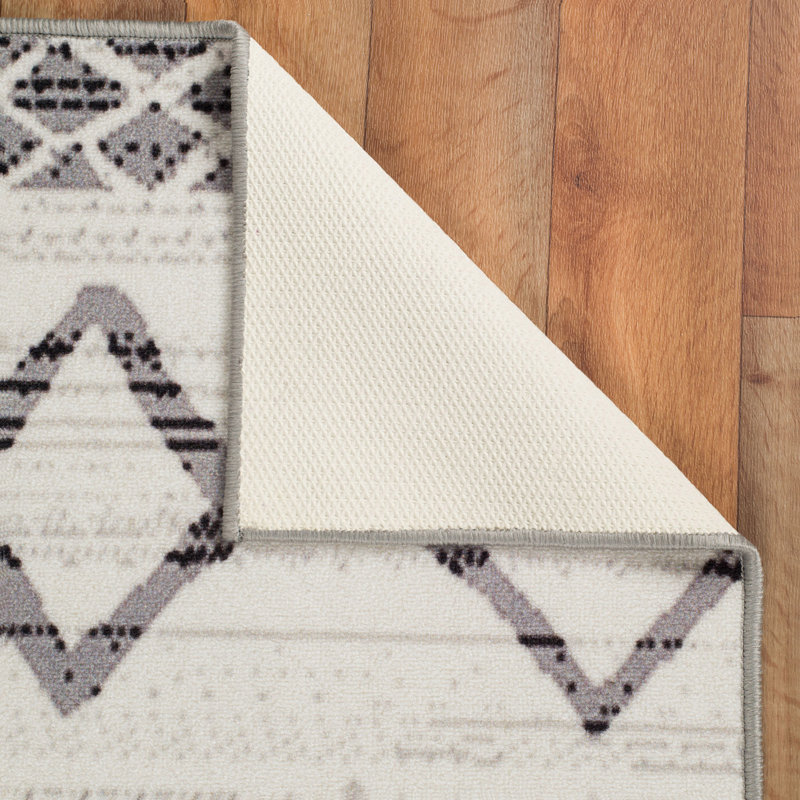 Tapis beige à motif géométrique Daye, Rectangle 9 pi 8 po x 13 pi 1 po