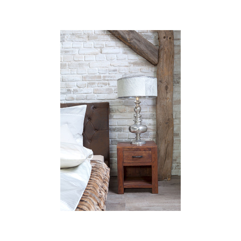 Frankford 40cm W Solid Wood Bedside Table, Brown