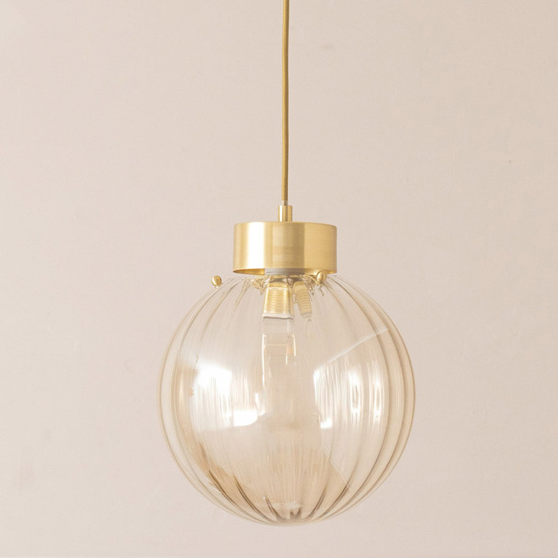 1 - Light Brushed Gold Pendant, No
