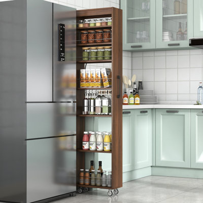 Tablette de rangement coulissante multifonctionnelle à 7 niveaux pour les espaces étroits, idéale pour la cuisine et le salon