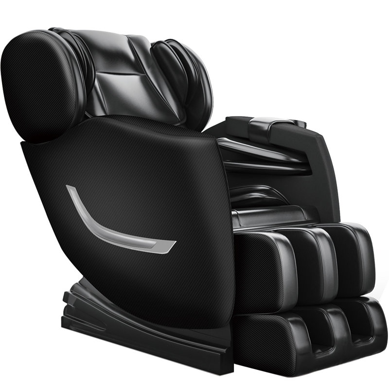 Fauteuil de massage inclinable électrique en similicuir, Similicuir noir
