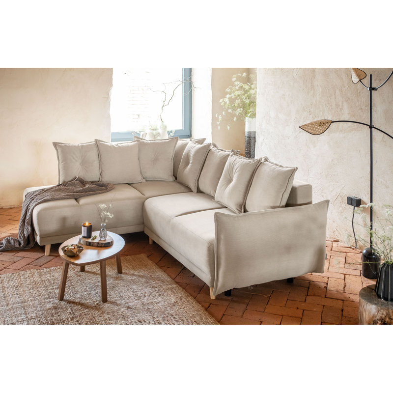Lazy Lukka 6 Seater Sofa Bed, Beige, Left Hand Facing