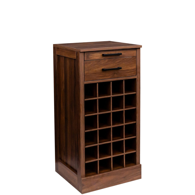 Brown Walnut Buffet Cabinet For Wine - 28 Modular Storage Home, Walnut Brown, 18.28" H x 16.32" W x 36.18" D