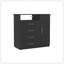 Commode 4 tiroirs, armoire à une porte, tablette ouverte, plateau supérieur - noir-926590930