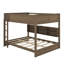Lit superposé grand sur grand avec armoires de rangement et ports USB-106587854