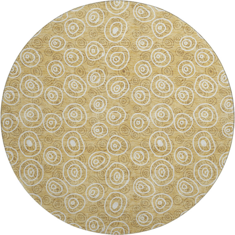 Premium Machine Washable Prisco Gold Rug