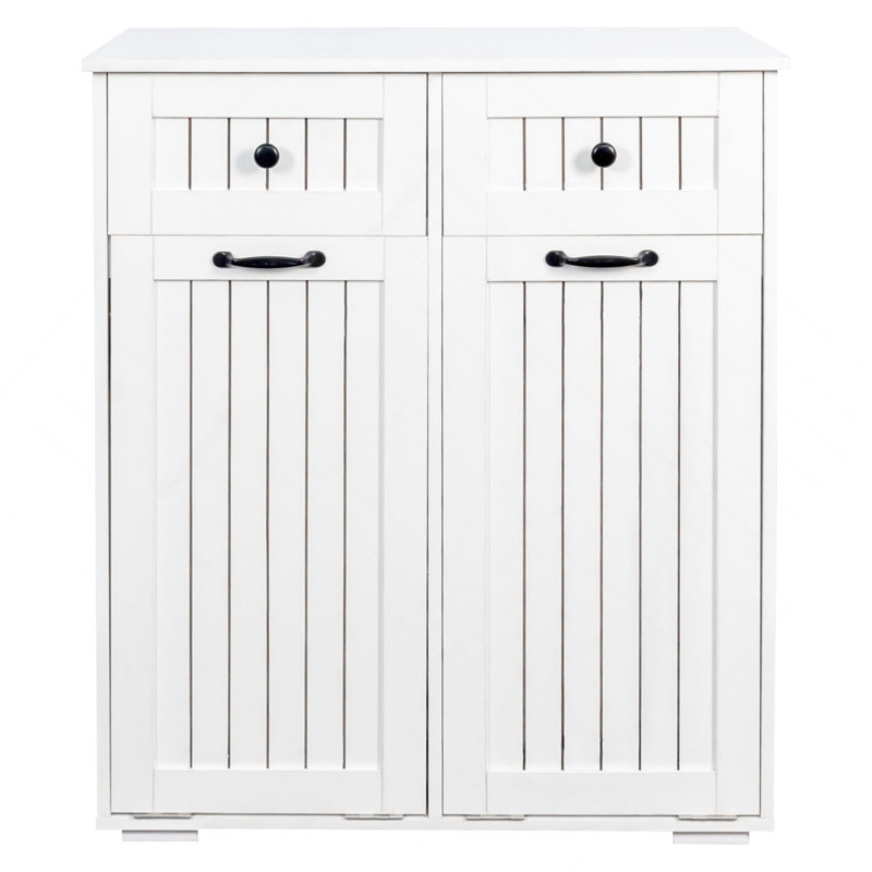 Armoire à linge avec 2 paniers à linge amovibles et 2 tiroirs