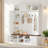 3-in-1 Hall Tree With 6 Hooks, Bench, Left Cabinet With Adjustable Shelves And Open Compartments-1432791718
