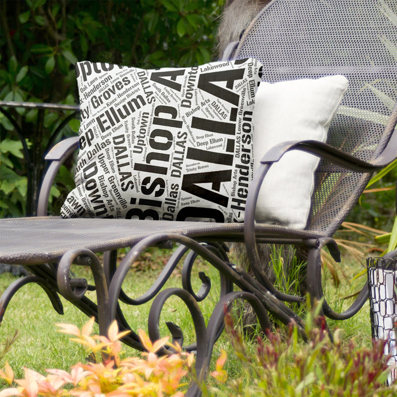 Reversible Throw Pillow, 20" H x 20" W, No, Black