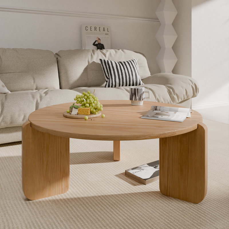 Ensemble de tables basses rondes avec table d'appoint Oak