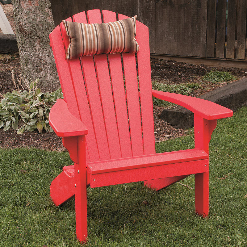 Chaise Adirondack en plastique Addilyn, Rouge vif