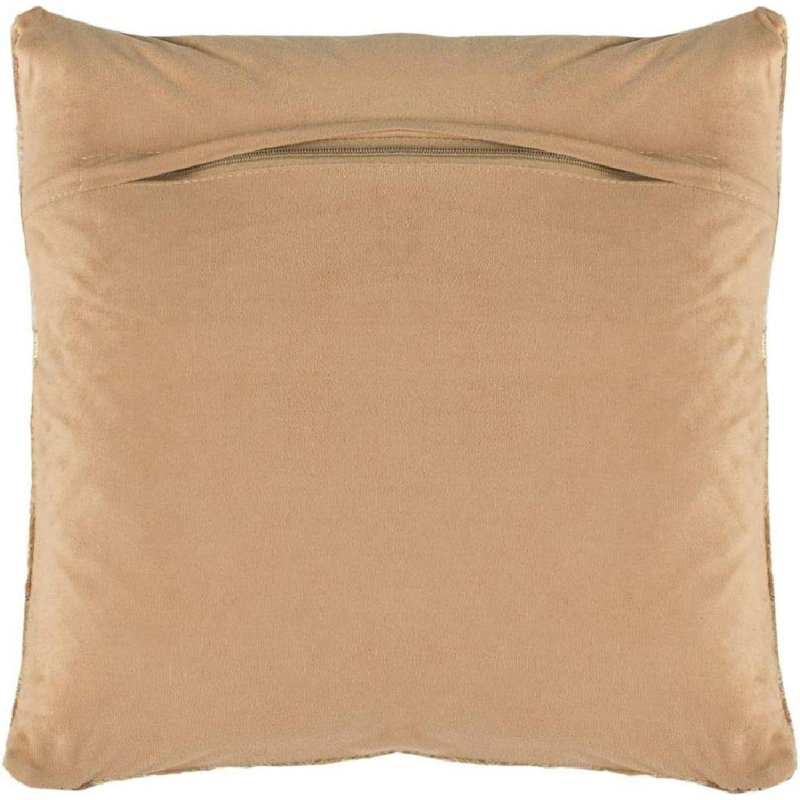 Beige and Gold Striped Cowhide Throw Pillow 20" x 20"