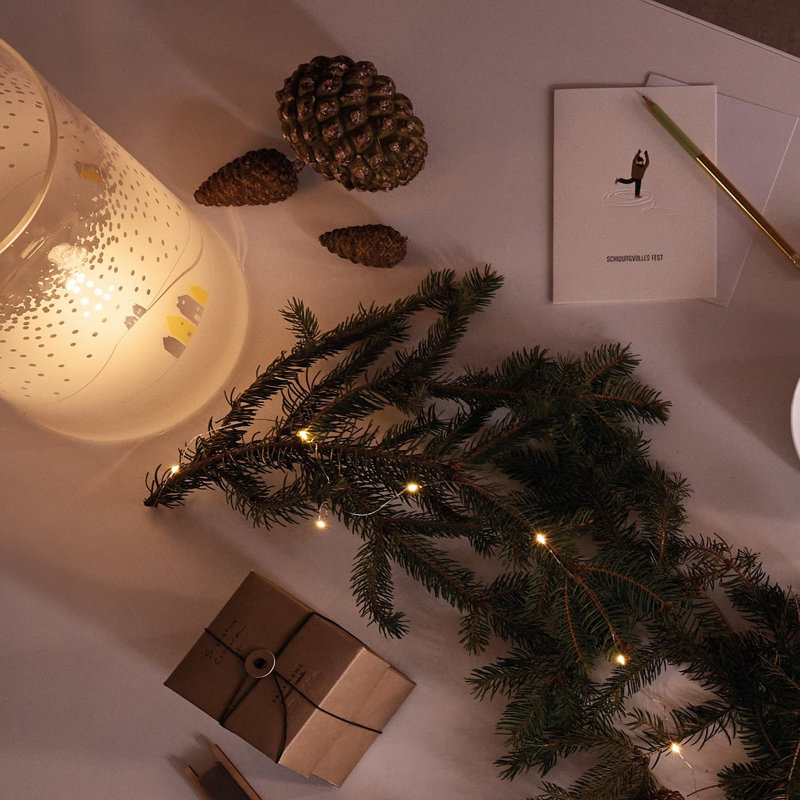 Snowy Day Frosted Glass Tabletop Candle Holder