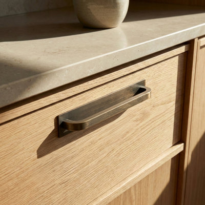 Redefine Hardware Oxford Bronze Brass Pull With Backplate