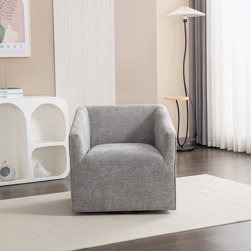 Fauteuil demi-tonneau pivotant à 360 ° Nice, Gris