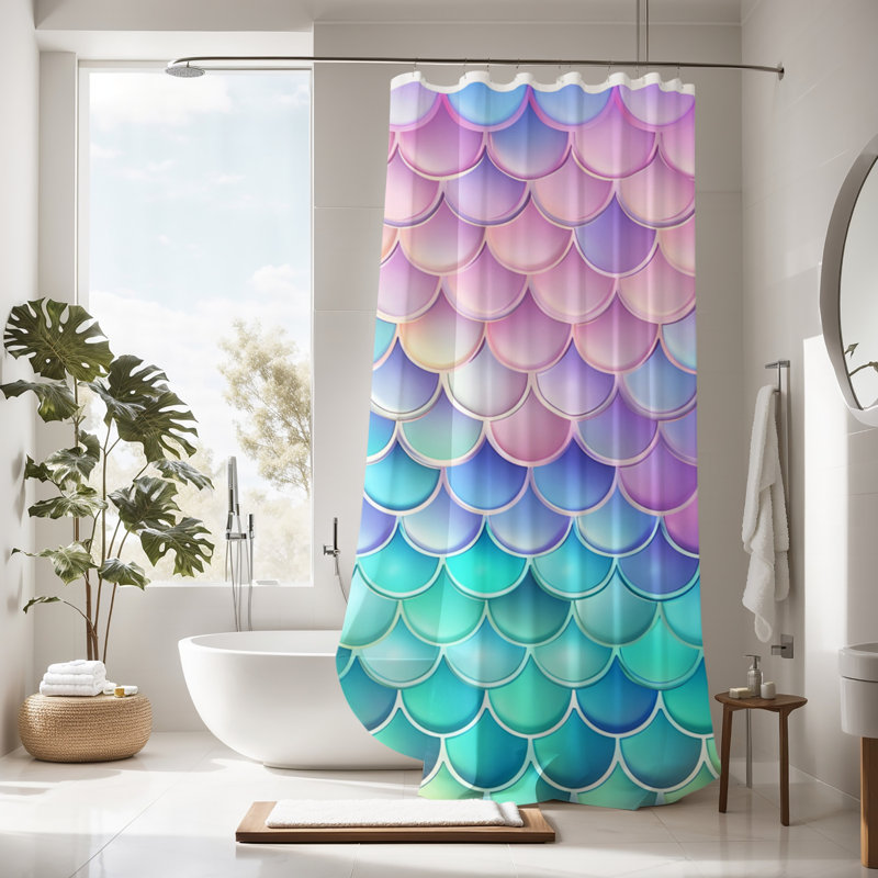 Geometric Shower Curtain, 72" H x 70" W
