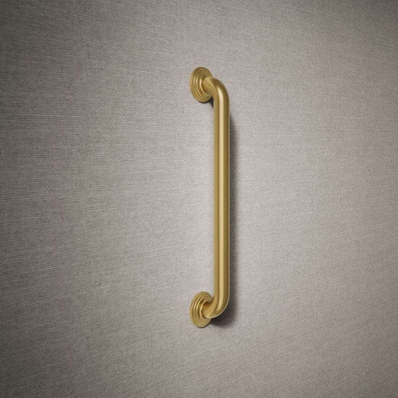 Traditional Grab Bar, Vibrant Brushed Moderne Brass, 18"W
