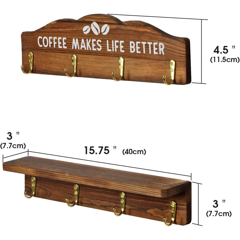 Skiley 2 Piece Pine Mug Holder
