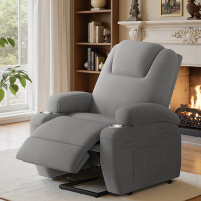 Modern Aesthetics and Intelligent Massage,Ergonomic Height-Adjustable Sofa and Lounge Chair - 8-Point Zoned Massage/Minimalist Installation/Double Cup by Ebern Designs