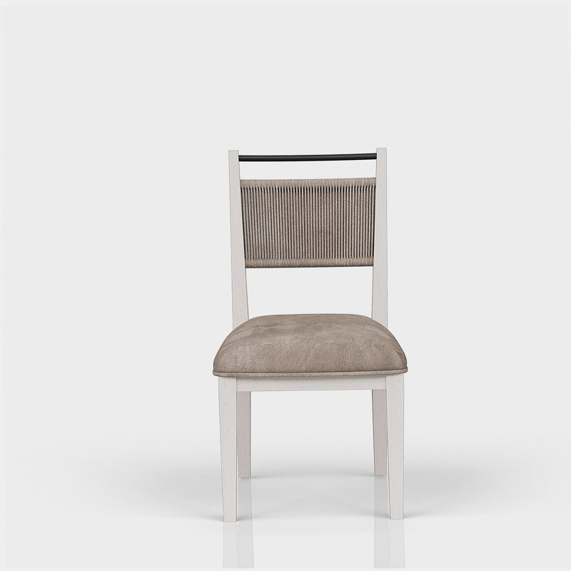 Rope Back Bar Stool - Vanilla/Palm