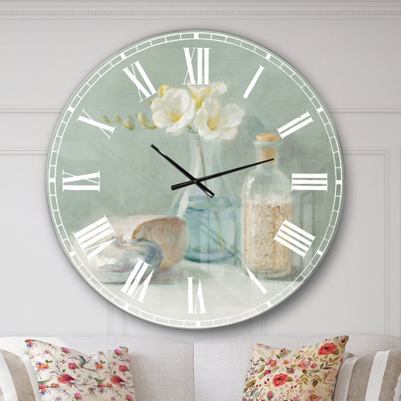 Horloge murale Pastel Bath II - Farmhouse, Surdimensionné