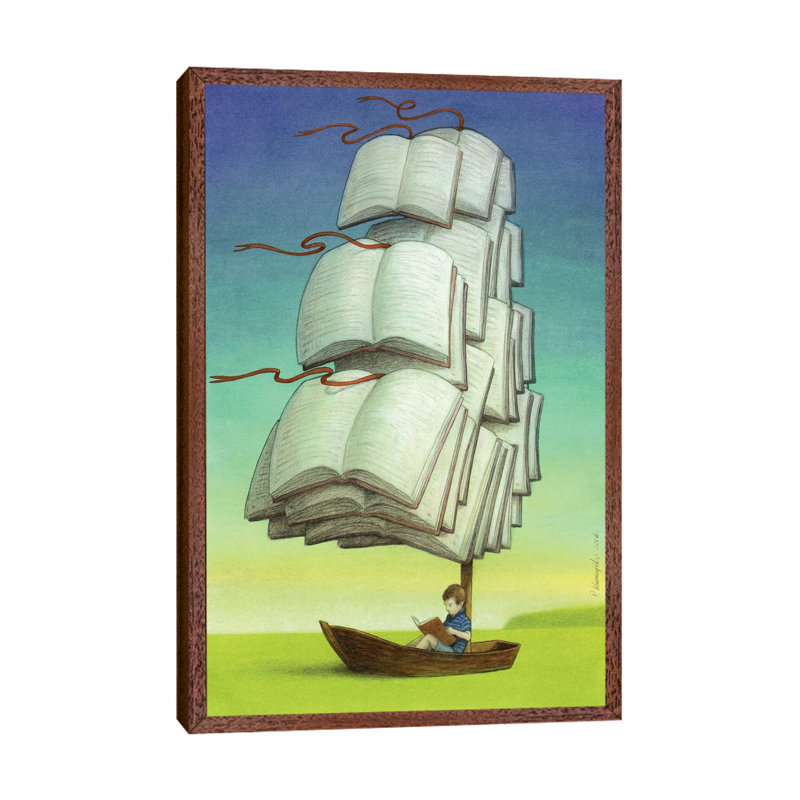 Journey by Pawel Kuczynski - Painting on Canvas, Classic Brown Wood Framed, 66.04 cm H x 45.72 cm W