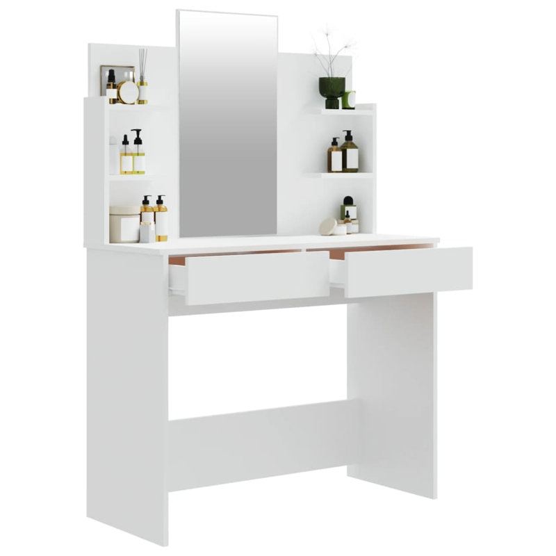 Sartell Dressing Table with Mirror, White