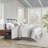6 Piece Cotton Jacquard Oversized Comforter Set White/Grey King-117492943-117492948