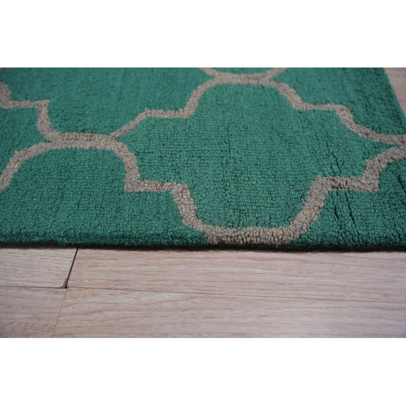 Hand Tufted Wool Area Rug, Green