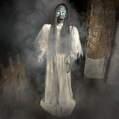 Cursed Wedding Haunted Hill Farm 5.5 Ft. Scary Haunted Woman Halloween Animatronic with Touch Activated Lights and Sound
