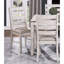 Ensemble de salle à manger 5 pièces - Table rectangulaire en bois et 4 chaises en tissu gris / blanc / brun