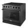 Cosmo 36 In. Lumin Collection 6.0 Cu. Ft. Gas Range With 6 Sealed Burners And Convection Oven In Matte Black