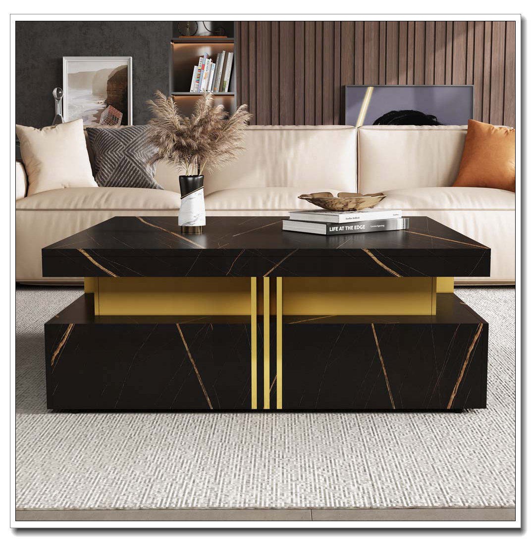 Latitude Run® Square Storage Coffee Table with 4 Drawers - Wayfair Canada