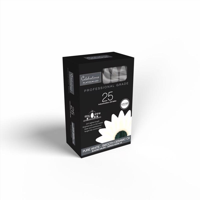  Guirlande de 25 lumières à DEL C9 Platinum, Blanc