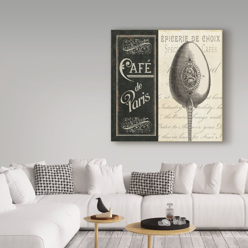 "French menu I" par Pela Studio - reproduction d'art textuel sur toile, H 24 po x l 24 po x P 2 po