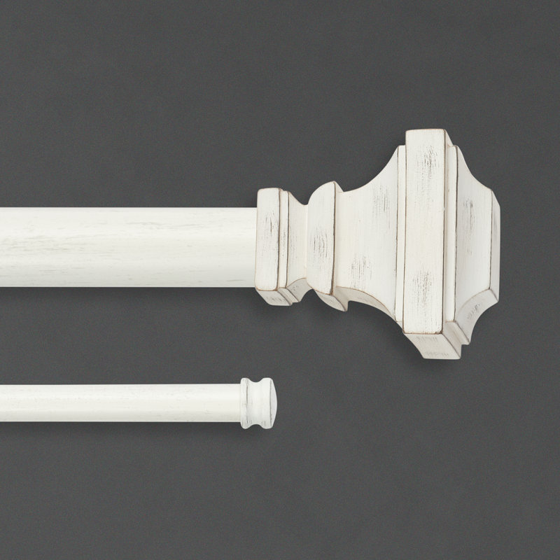 Cambria Designer Series Farmhouse Homestead Square 1 1/8 po de diamètre Ensemble de tiges doubles à longueur fixe, Blanc