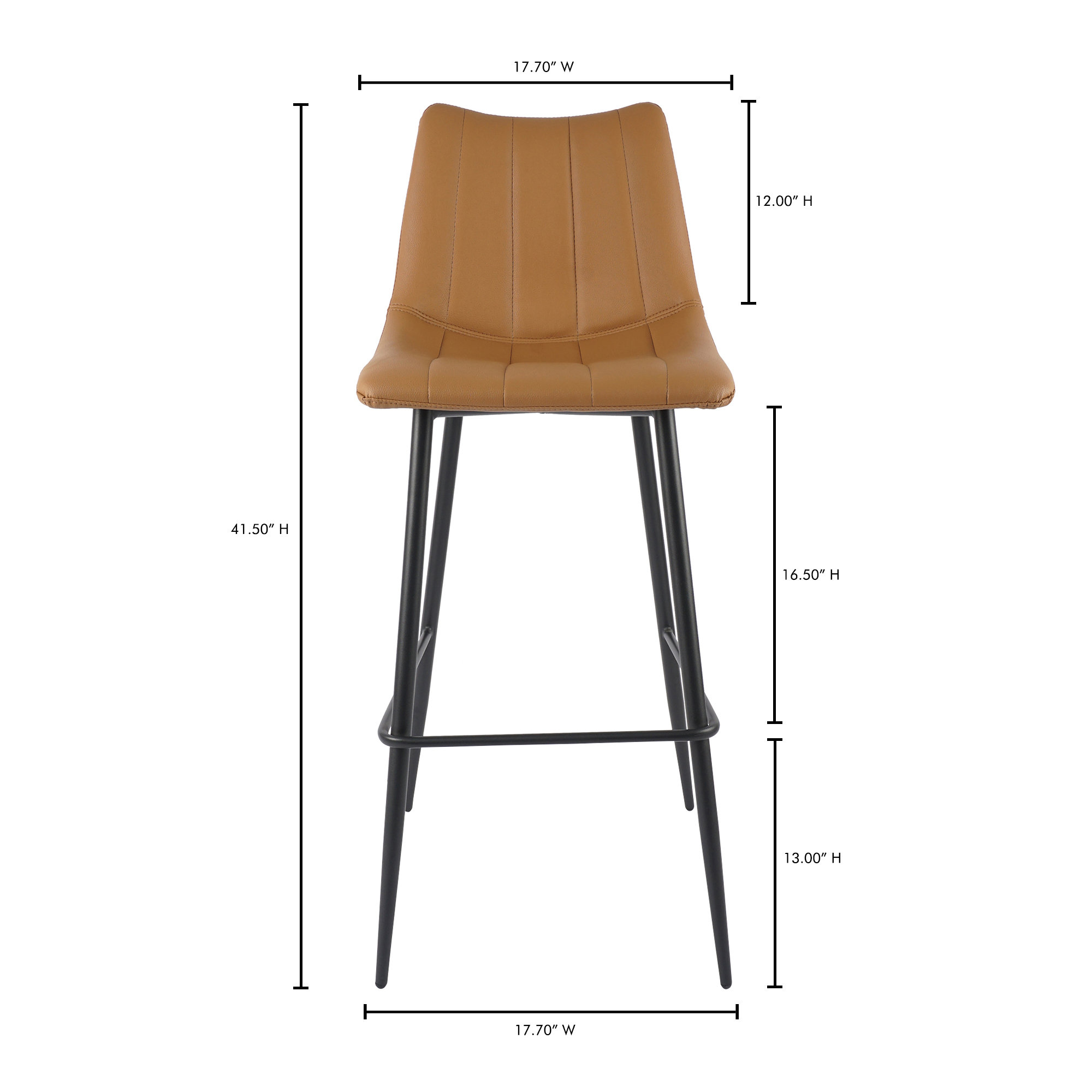 Finnigan Counter & Bar Stool, Light Brown/Faux Leather, Bar Stool (30" Seat Height)