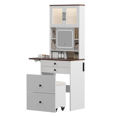 Ensemble de coiffeuse avec miroir et lumières Ato Make Up