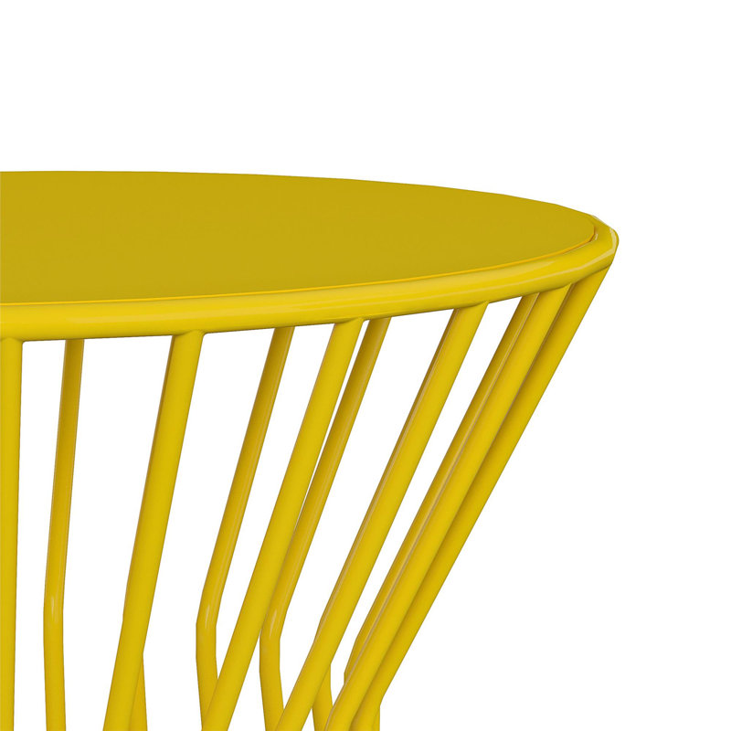 Pennard Round Metal Outdoor Side Table - 55.62 cm W 51 cm D, Yellow