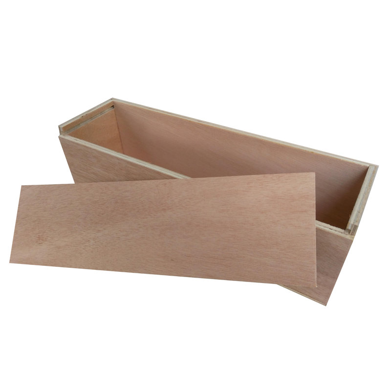 Delphi 12.5 x 3.1 x 3.1" Single Bottle Wooden Wine Box Gift Box Natural Wood Box