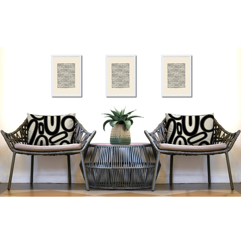 Oreiller réversible intérieur / extérieur Dina Tribal, 20 po x 14 po, Noir