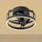 12 In. Black Low Profile Colour Changing Led Flush Mount With Remote And App Smart Control Indoor Ceiling Fan With Dimmable Lighting