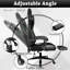 Fauteuil de jeu ergonomique avec siège à ressorts ensachés et repose-pieds, fauteuil d'ordinateur inclinable à 90 ° -155 ° avec support lombaire à massage, capacité de 350 lb, appui-tête réglable et accoudoirs liés-797948968