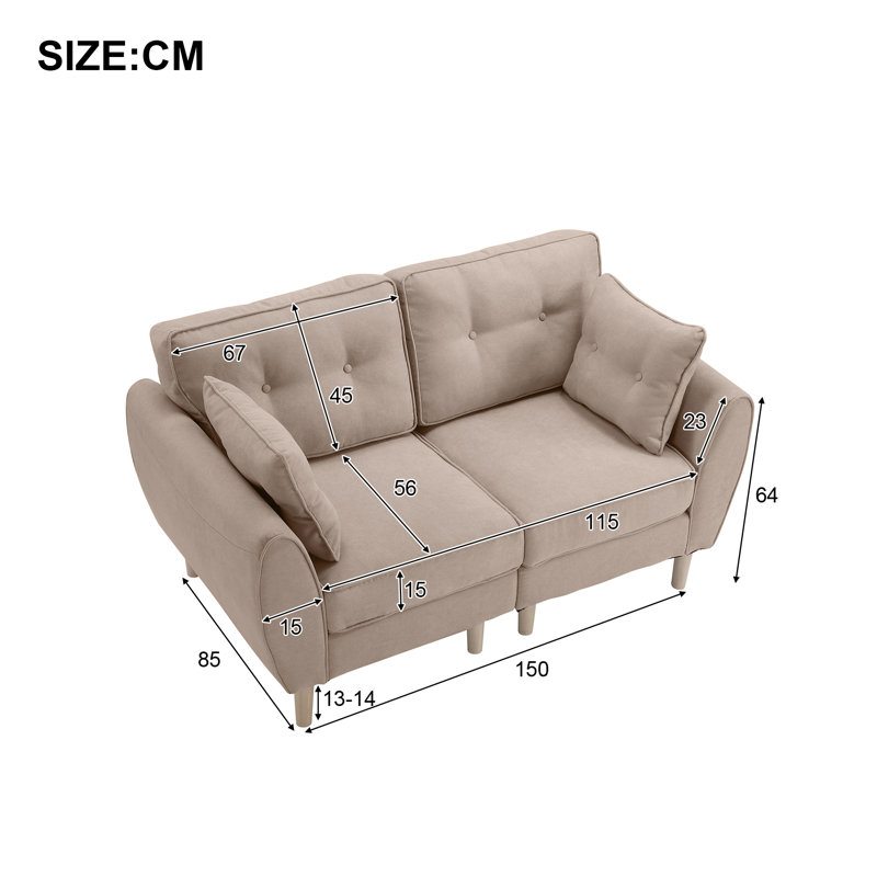 Soto Linen Blend Sofa, Beige