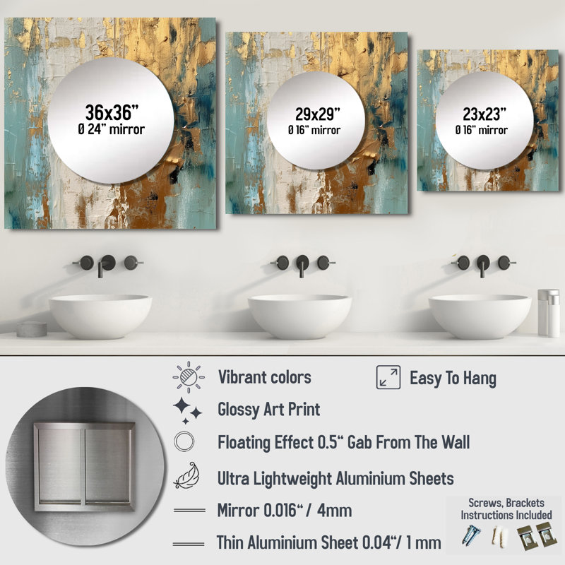 Grand miroir mural carré Lumpkins - Gilded Daydreames VII, 29 po x 29 po