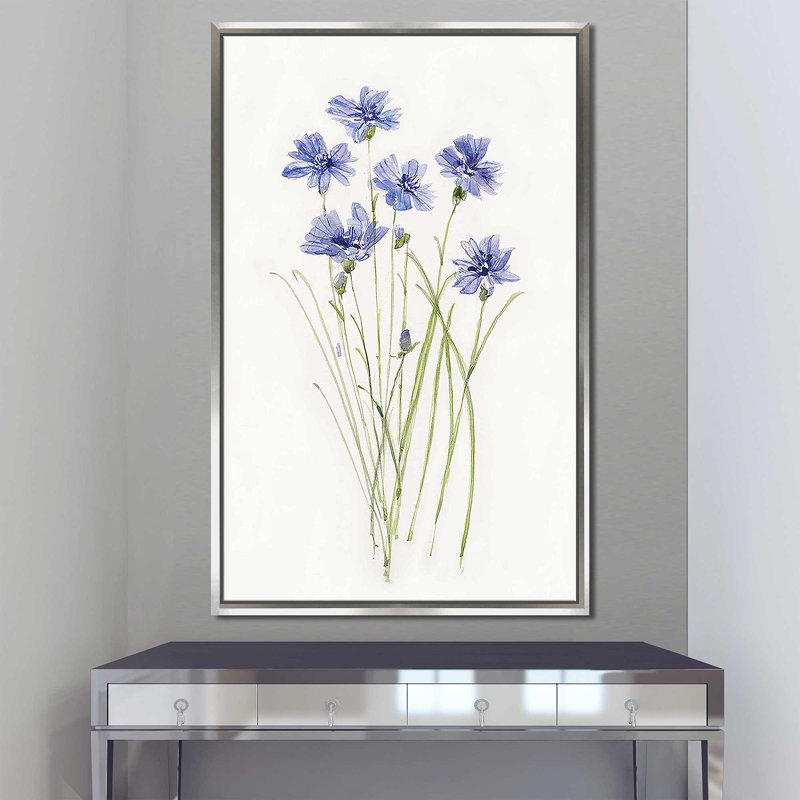 Dicat botanique par Sally Swatland - Peinture, Cadre flottant argent, H 43,5 po x l 27,5 po x P 2 po